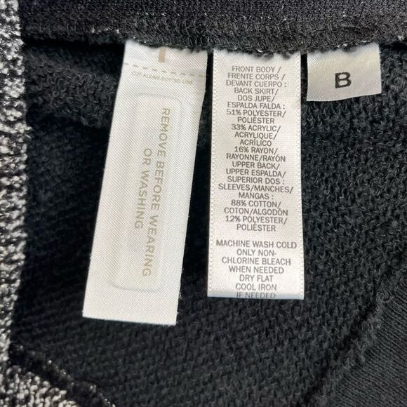 Lou and Grey Colorblock Gray Tweed Look Front Panel Black Sweater Dress Women XS - Picture 9 of 13